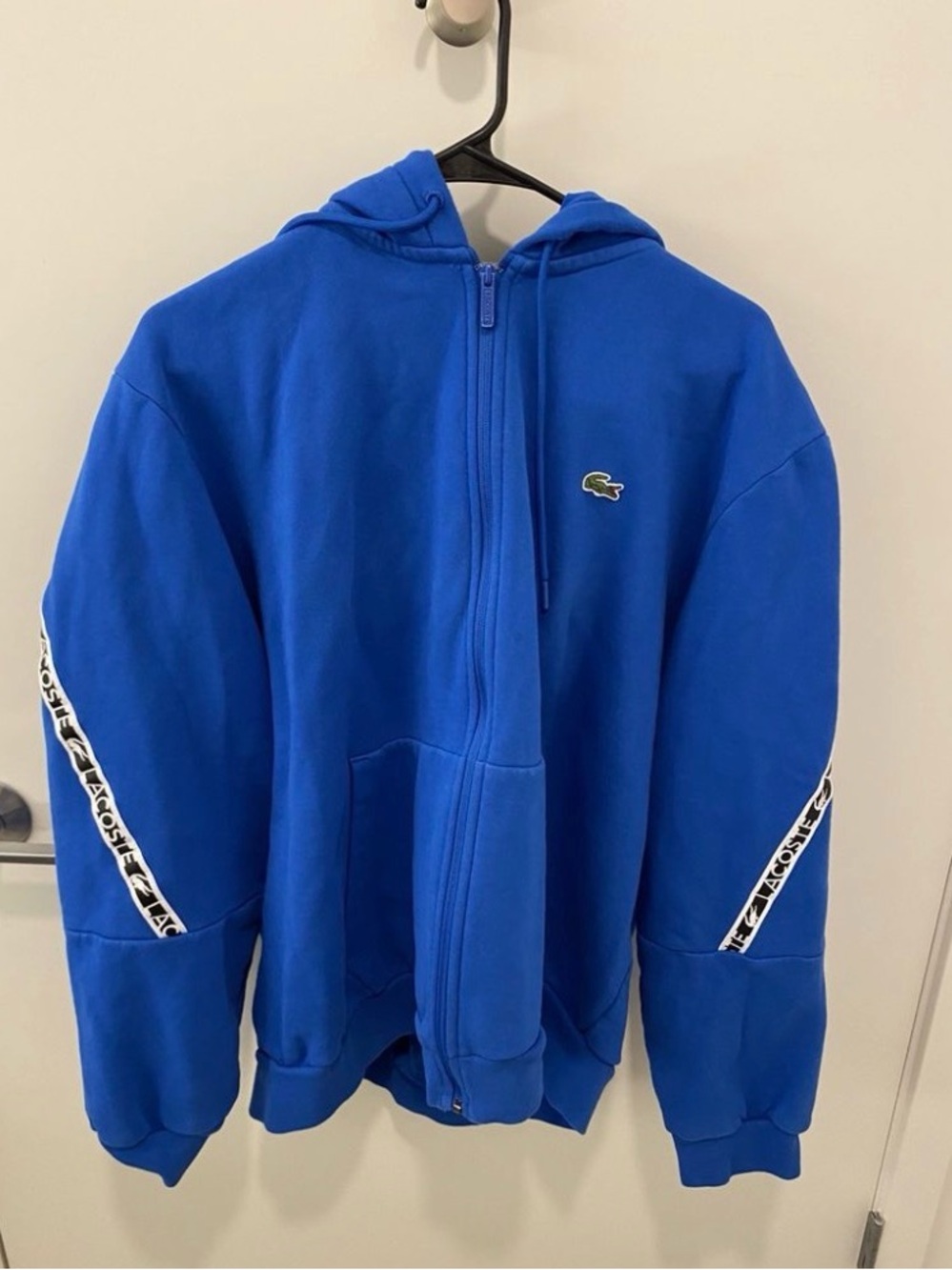 Lacoste Blue Zip-Up Hoodie with Alligator Logo